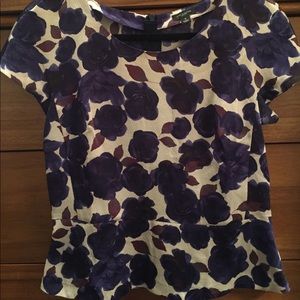 Ann Taylor Floral Peplum Top